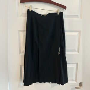 Talbots Vintage Wool Kilt Black Size 8